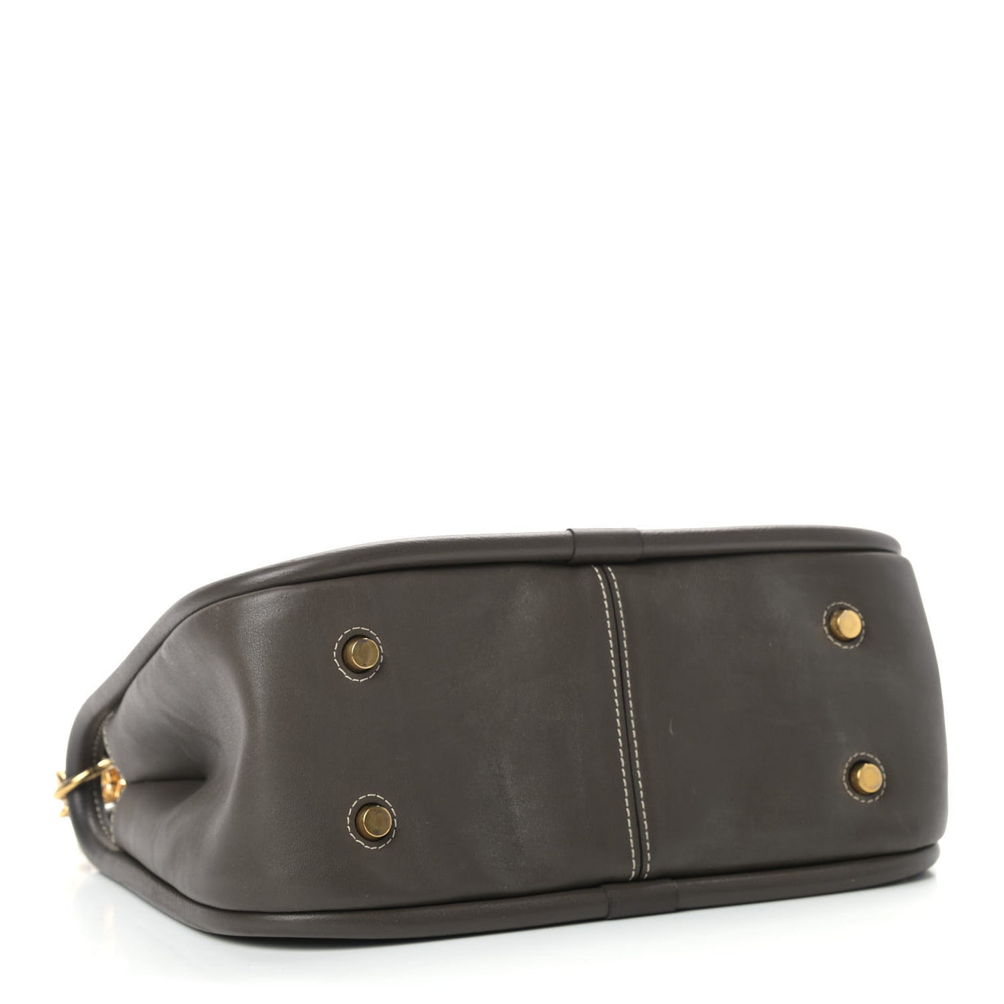 Small Classic Grain Calfskin Small Leighton Dark Grey