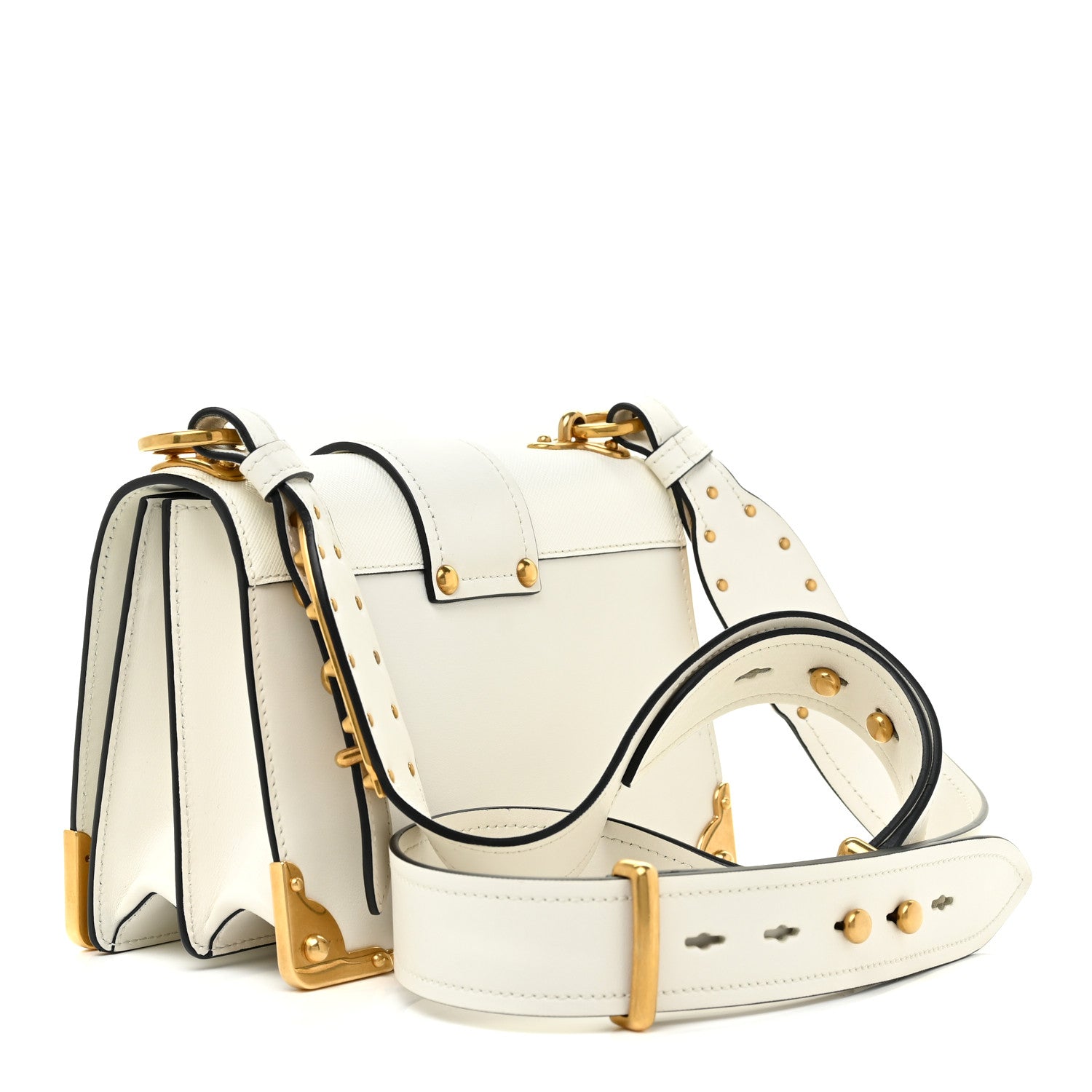 Prada City Calfskin Saffiano Cahier Bag Talco 3 of 17