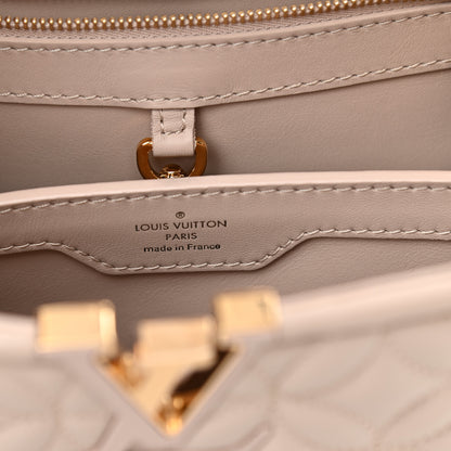 Louis Vuitton Lambskin Quilted Flower Capucines BB Vanilla 6 of 10