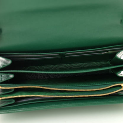 Gucci Azalea Calfskin Enamel Matelasse Diagonal Torchon GG Marmont Chain Wallet New Shamrock Emerald 5 of 10