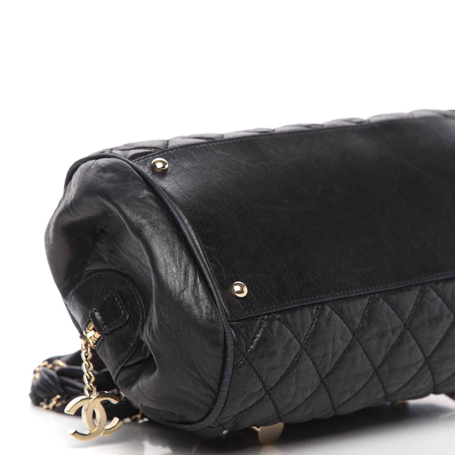 Chanel Distressed Lambskin Lady Braid Bowler Black 6 of 10