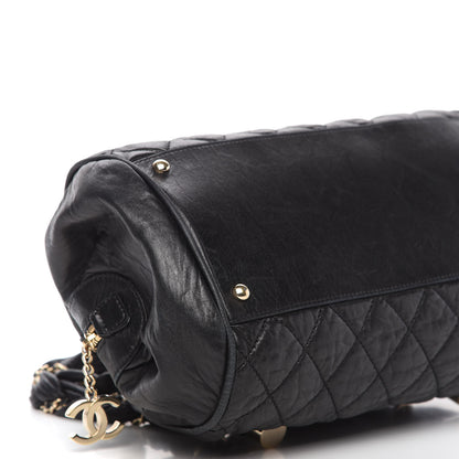 Chanel Distressed Lambskin Lady Braid Bowler Black 6 of 10