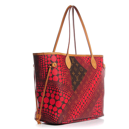 Louis Vuitton Monogram Kusama Waves Neverfull MM Red 3 of 7