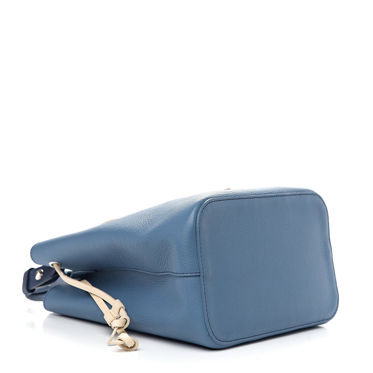 Calfskin Lockme Bucket Blue Jean
