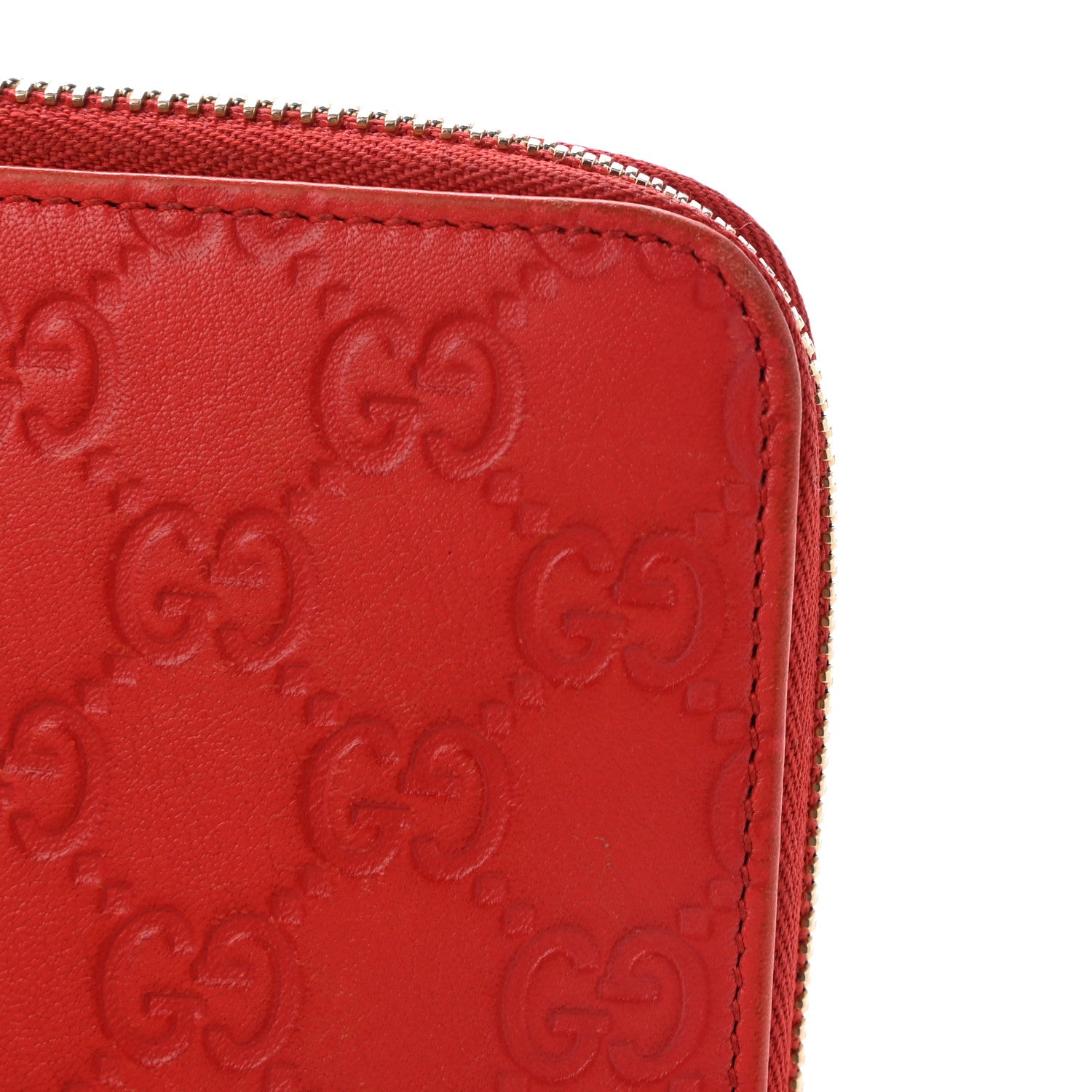 Gucci Guccissima Vitello Tender Zip Around Wallet Sporting Red 11 of 15