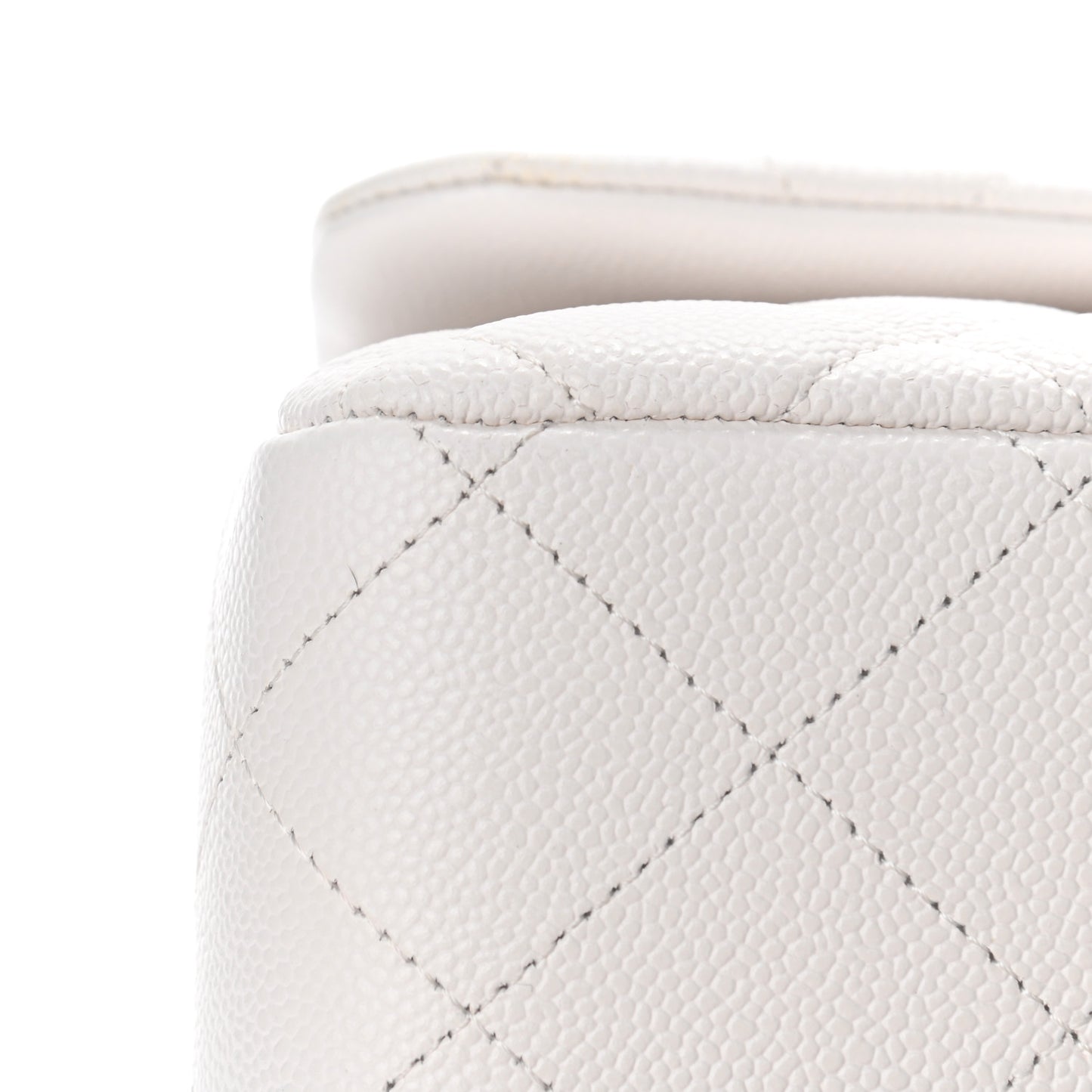 Caviar Quilted Jumbo Double Flap White