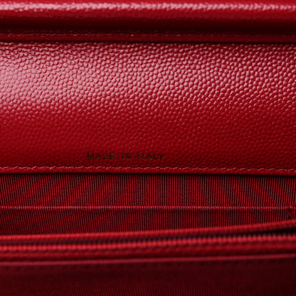 Chanel Caviar Quilted Square Wallet On Chain WOC Dark Red 10 of 13