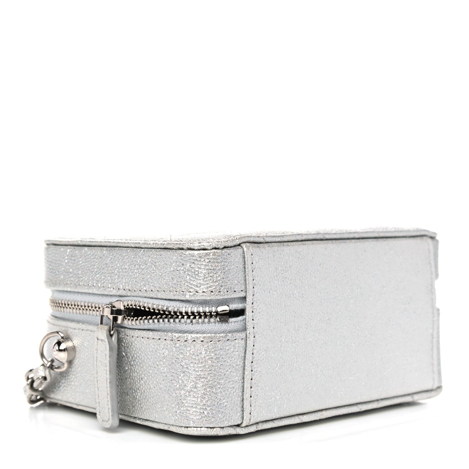Chanel Metallic Caviar Quilted Camera Bag Silver 5 of 12