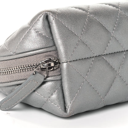 Chanel Metallic Lambskin Quilted 2.55 Reissue Cosmetic Pouch Silver 8 of 9
