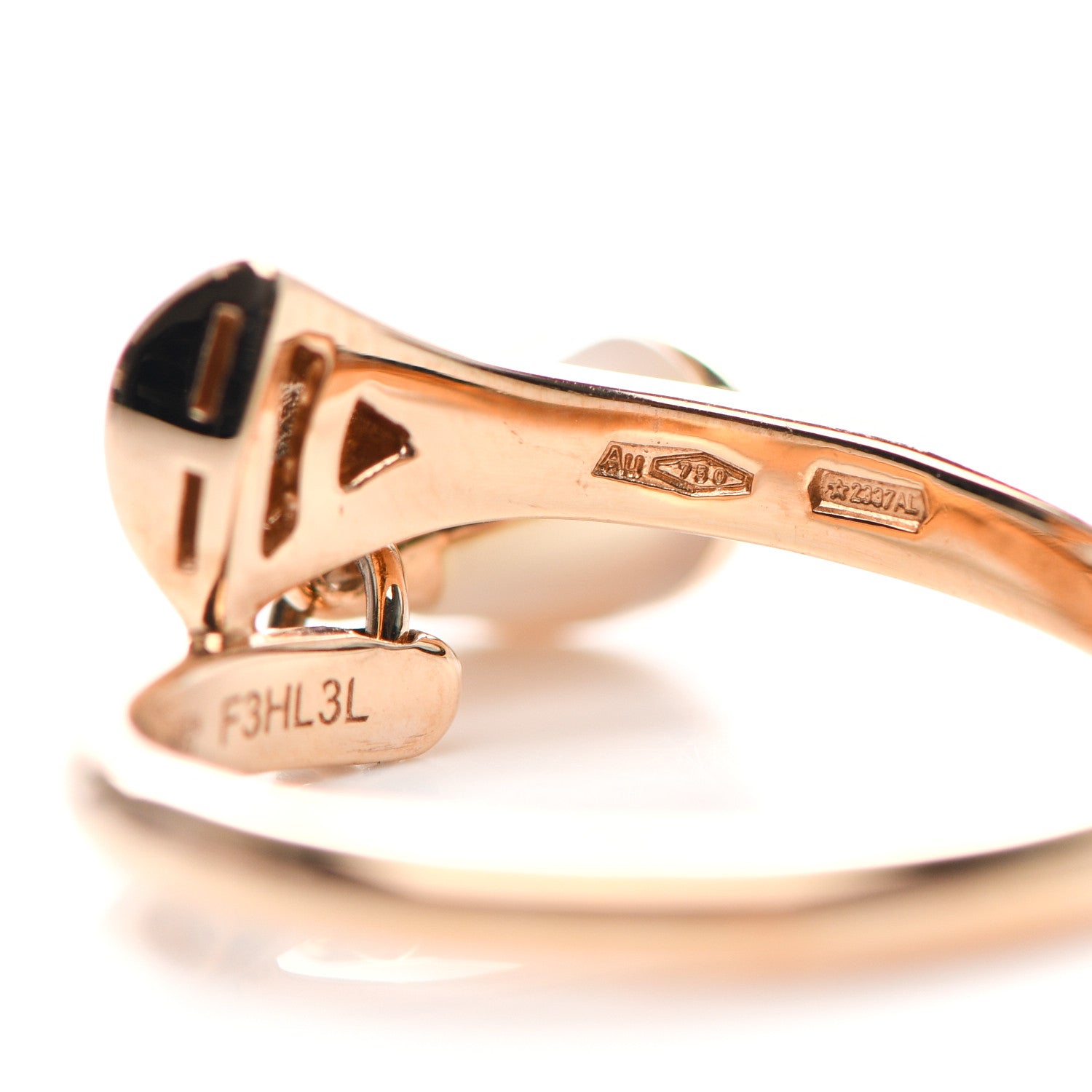 Bulgari 18K Rose Gold Diamond Mother of Pearl Divas' Dream Charm Ring 55 7.25 5 of 6