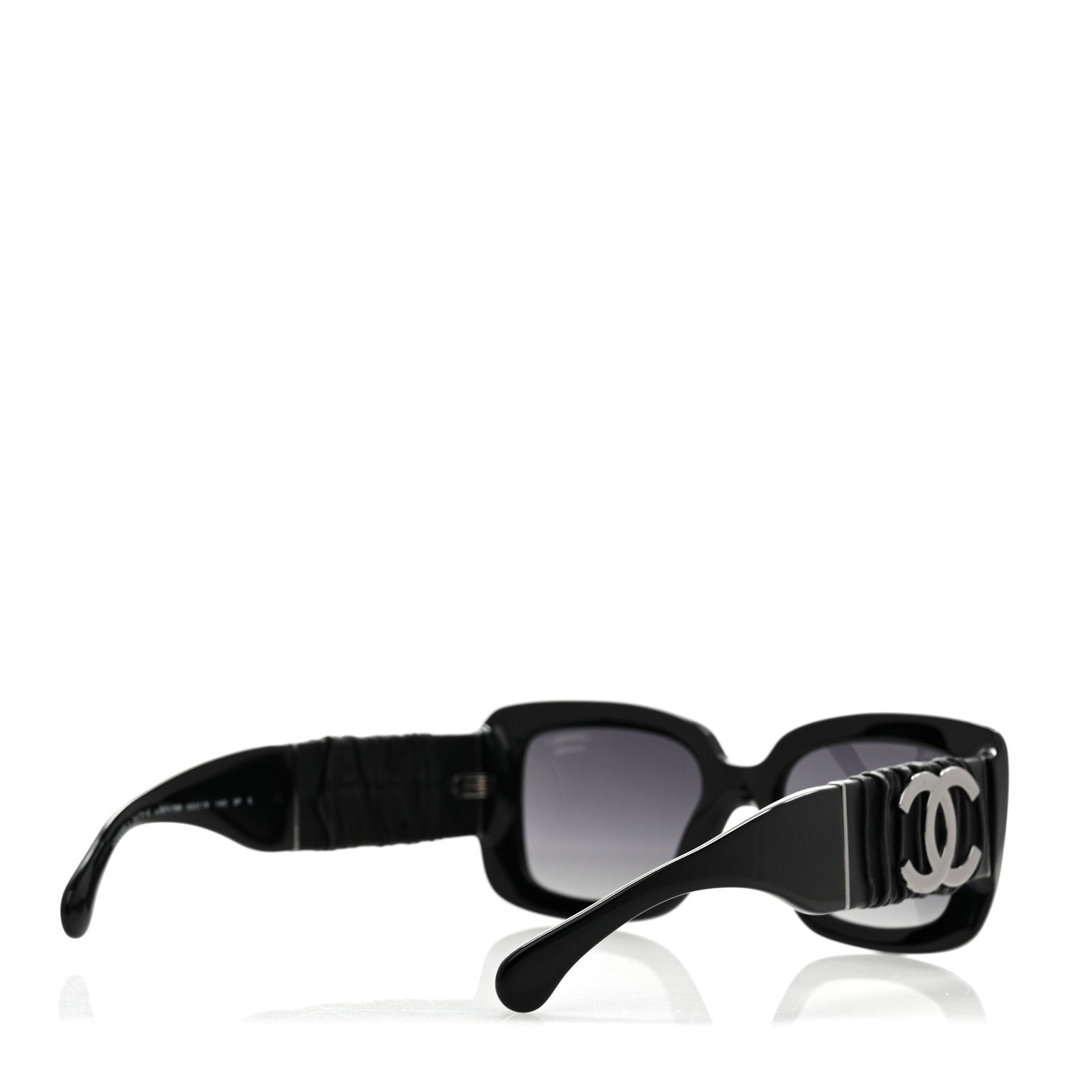 Chanel Acetate Calfskin Polarized Square Sunglasses 5473-Q Black 4 of 8