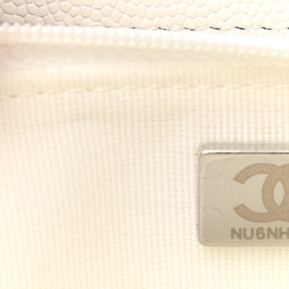 Chanel Caviar Quilted Wallet With Charms On Chain WOC White 8 of 12