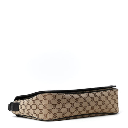 Gucci Monogram Large Flap Messenger Bag Beige Dark Brown 3 of 4