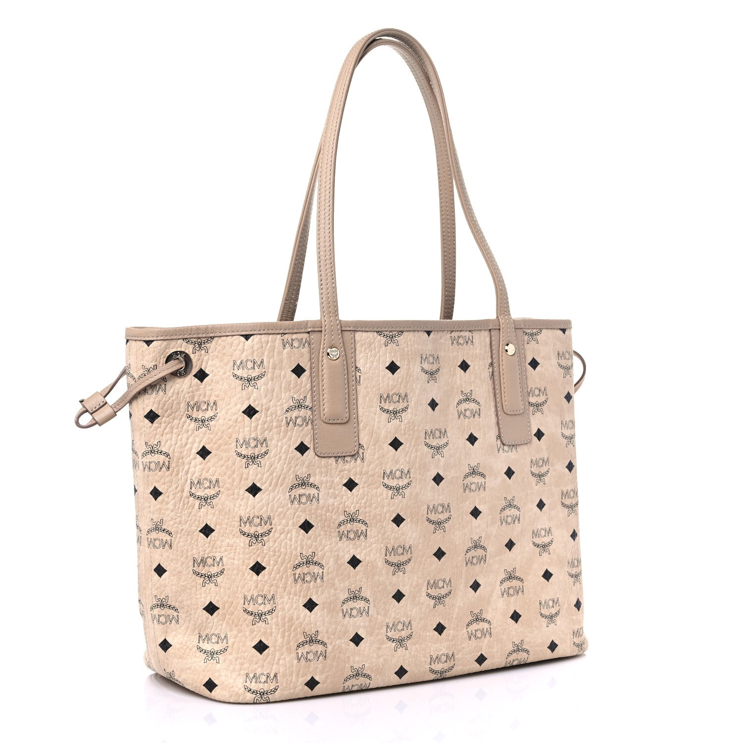 MCM Visetos Medium Liz Reversible Shopper Tote Beige 2 of 10