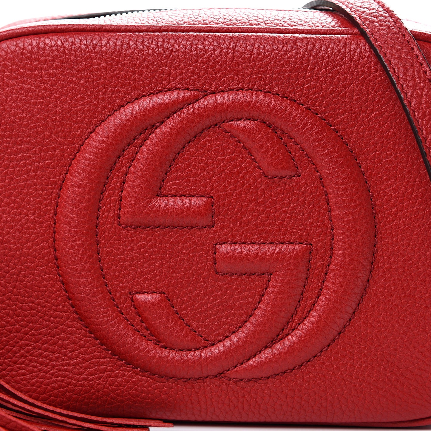 Pebbled Calfskin Small Soho Disco Bag Tabasco Red
