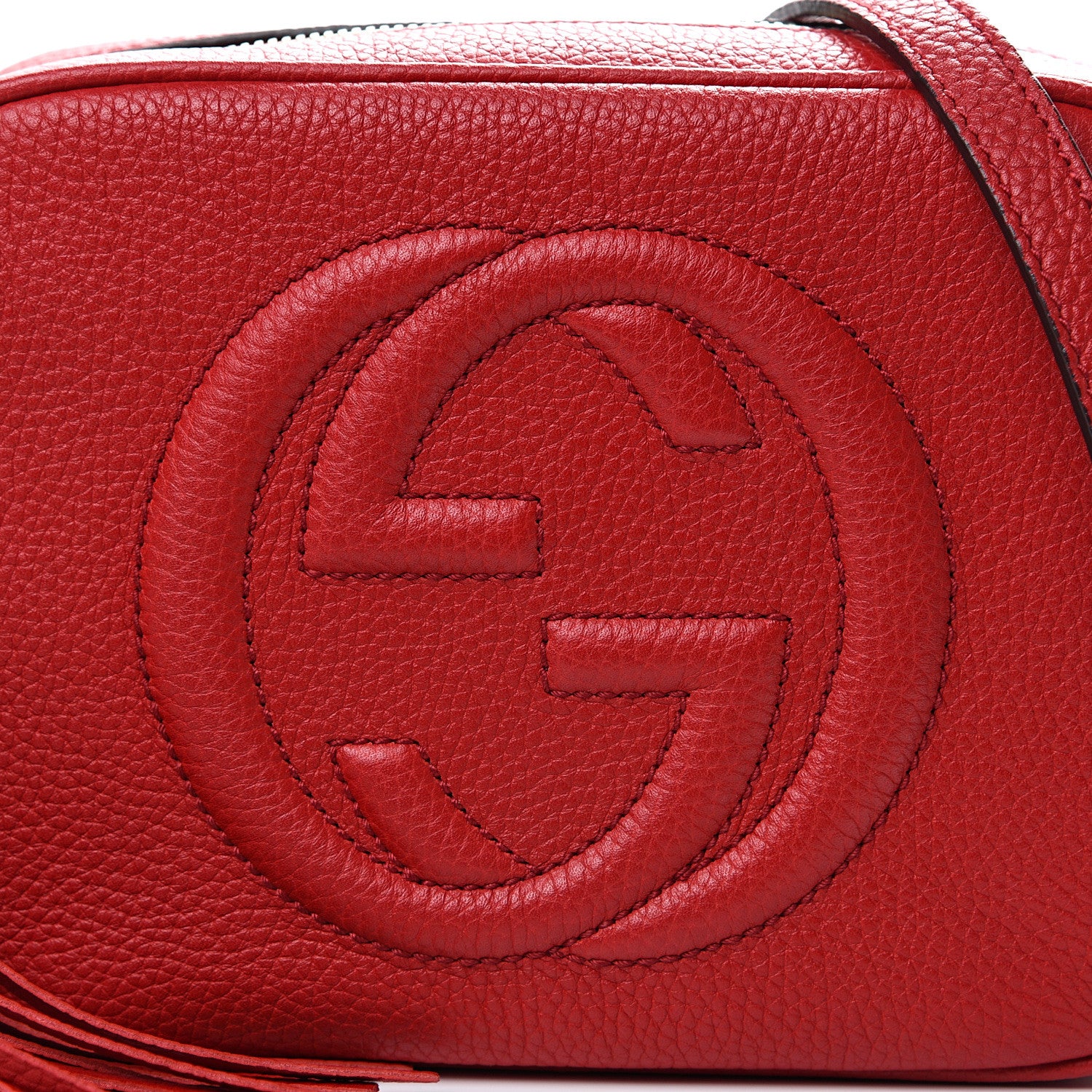 Gucci Pebbled Calfskin Small Soho Disco Bag Tabasco Red 7 of 9