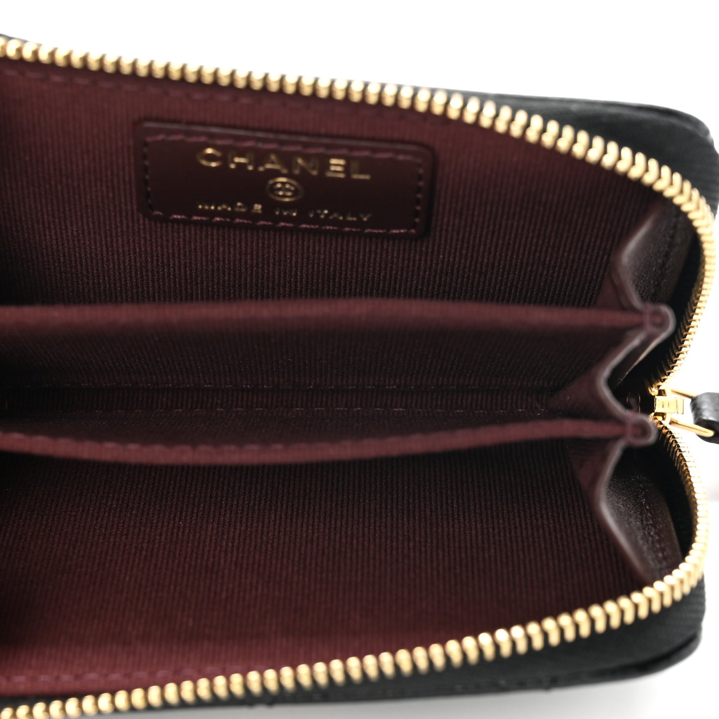 Caviar Quilted Zip Coin Purse Black