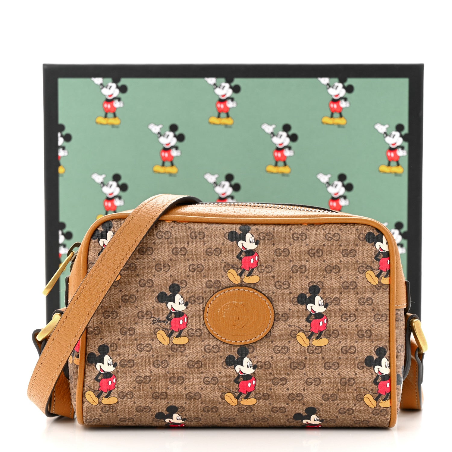 Gucci X DISNEY Mini Vintage GG Supreme Monogram Mickey Mouse Shoulder Bag Beige Vintage Sun Oil 11 of 11