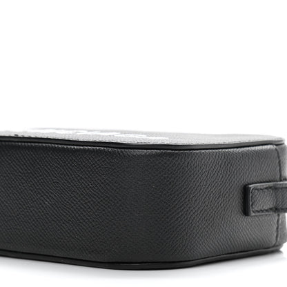 Balenciaga Signature Grained Calfskin Logo XS Ville Camera Bag Black White 10 of 11
