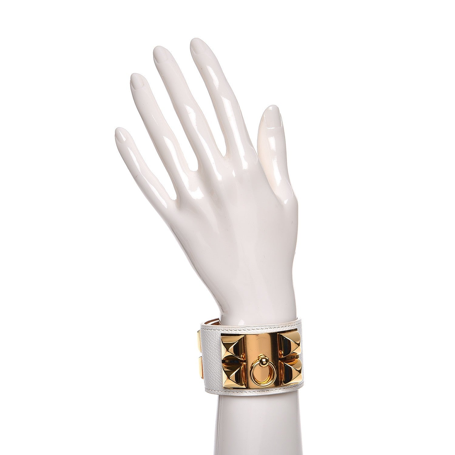 Hermes Epsom Collier de Chien CDC Bracelet S White 2 of 6