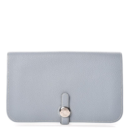 Hermes Togo Dogon Duo Wallet Bleu Lin 1 of 10