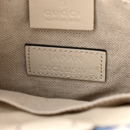 Gucci Canvas Herbarium Print Ribbon Top Handle Bag Blue 9 of 12