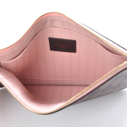 Louis Vuitton Damier Ebene Neverfull MM GM Pochette Rose Ballerine 5 of 9