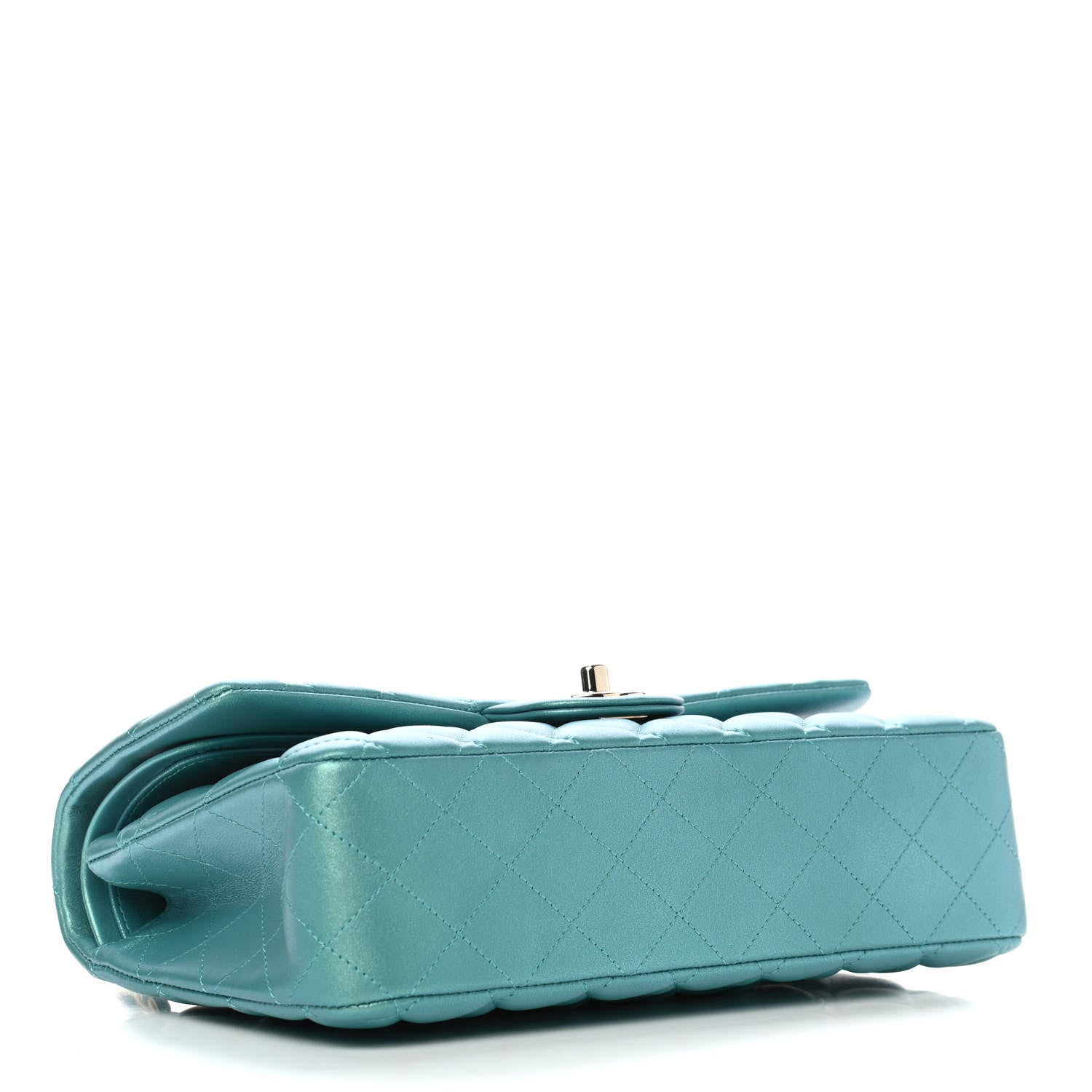 Chanel Iridescent Calfskin Quilted Medium Double Flap Green 3 of 5