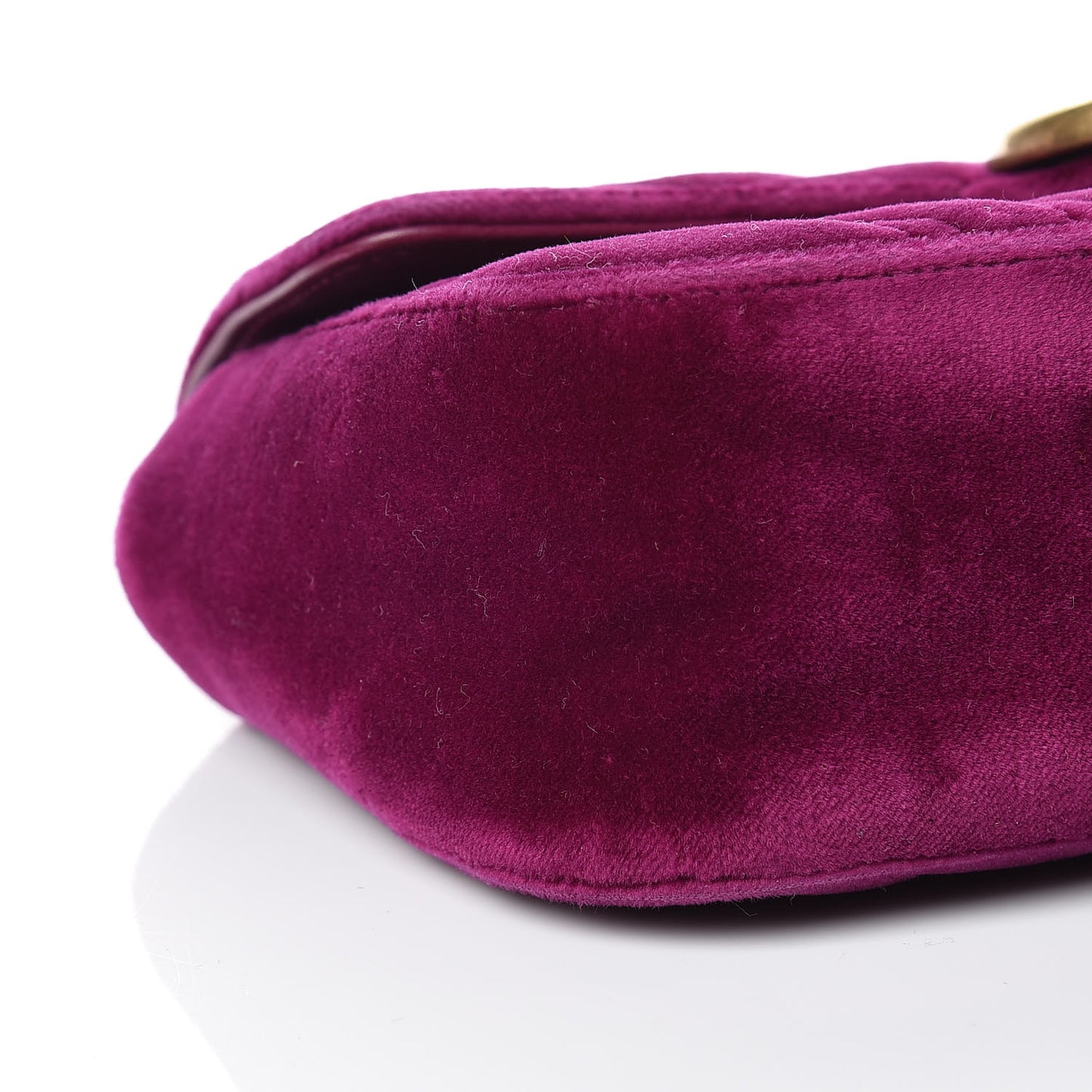 Velvet Matelasse Mini GG Marmont Shoulder Bag Fuchsia Violet Cyclamen