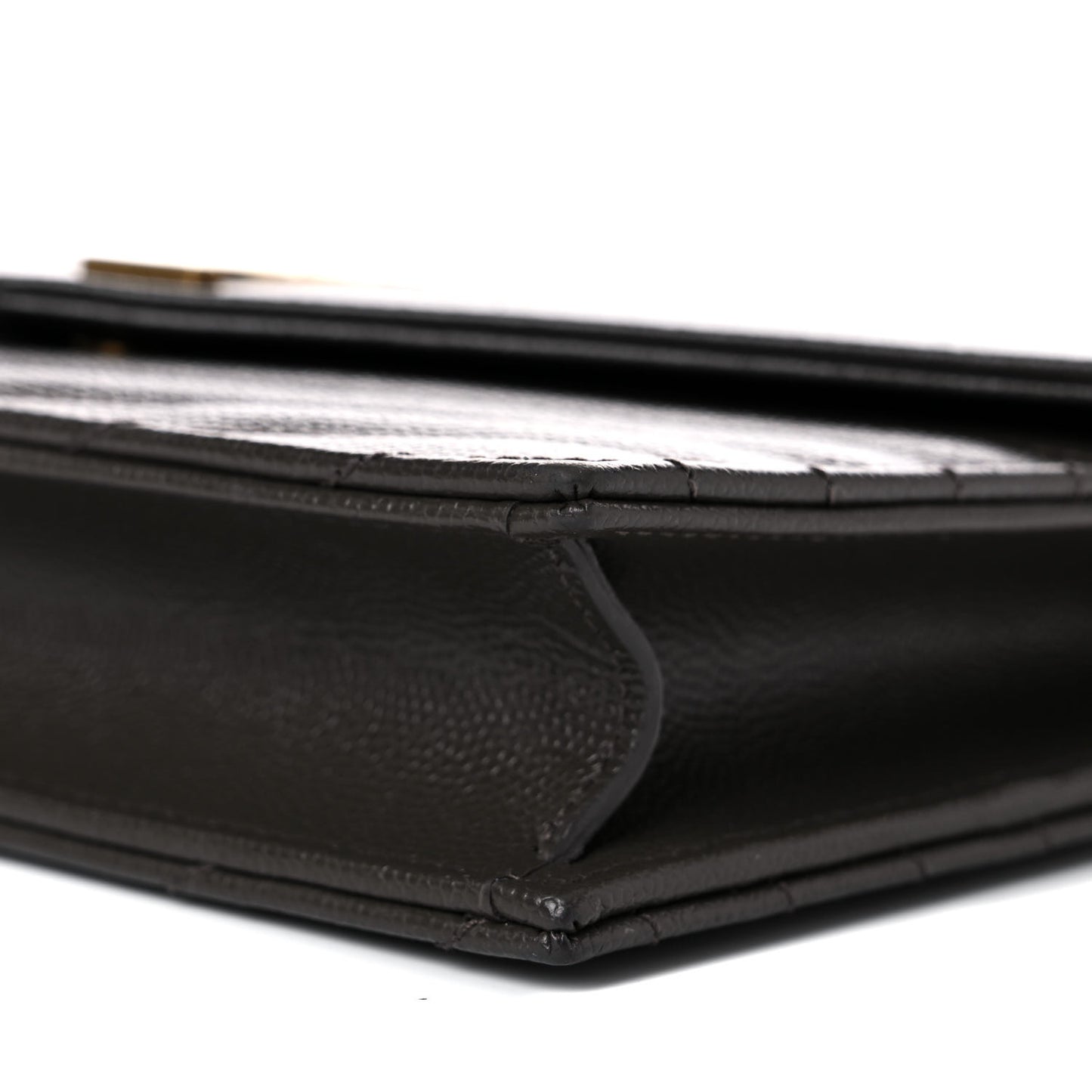 Grain De Poudre Matelasse Chevron Monogram Envelope Chain Wallet Earth