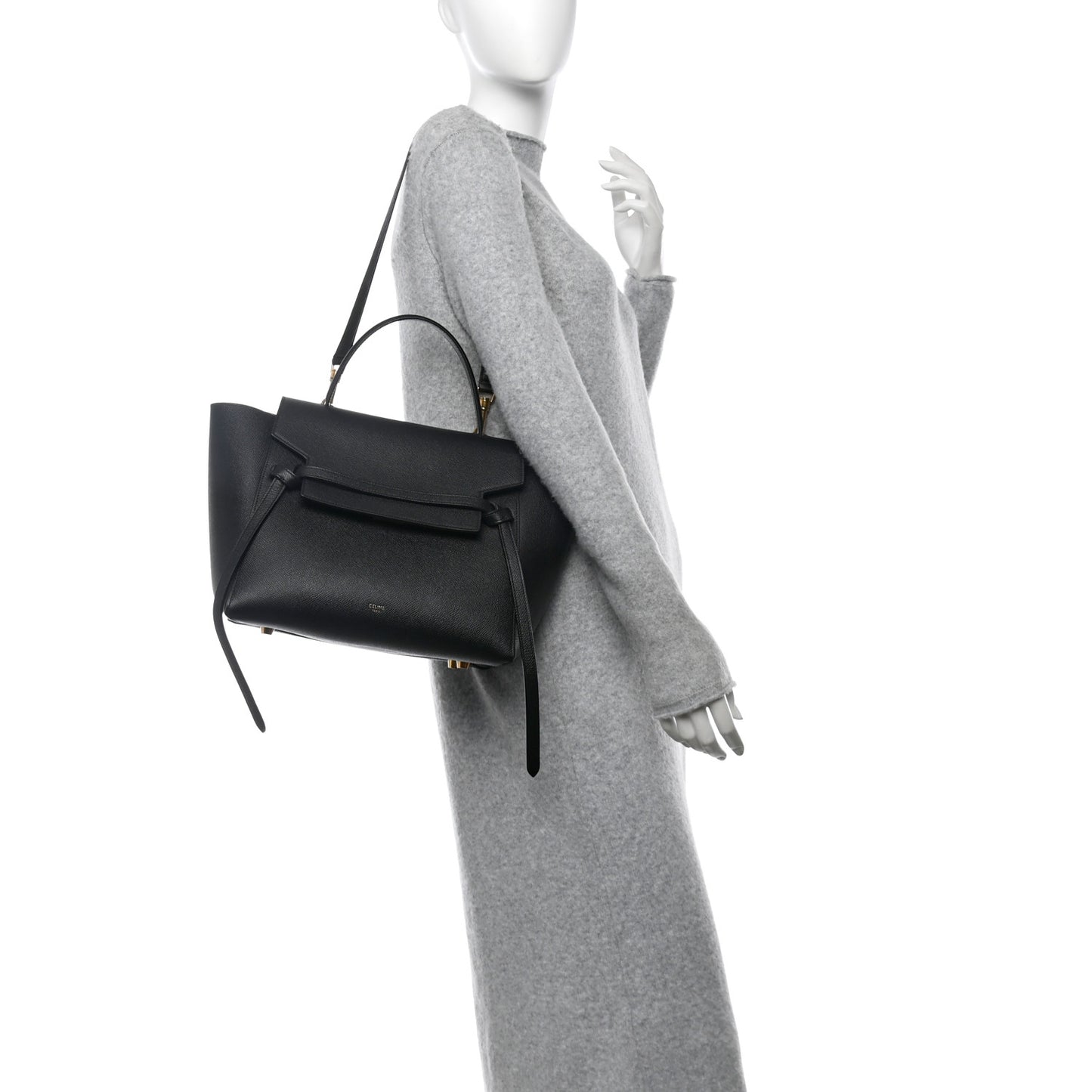 Grained Calfskin Mini Belt Bag Black