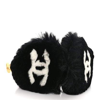 Chanel Rabbit Fur Coco Earmuffs Black Gold 4 of 7