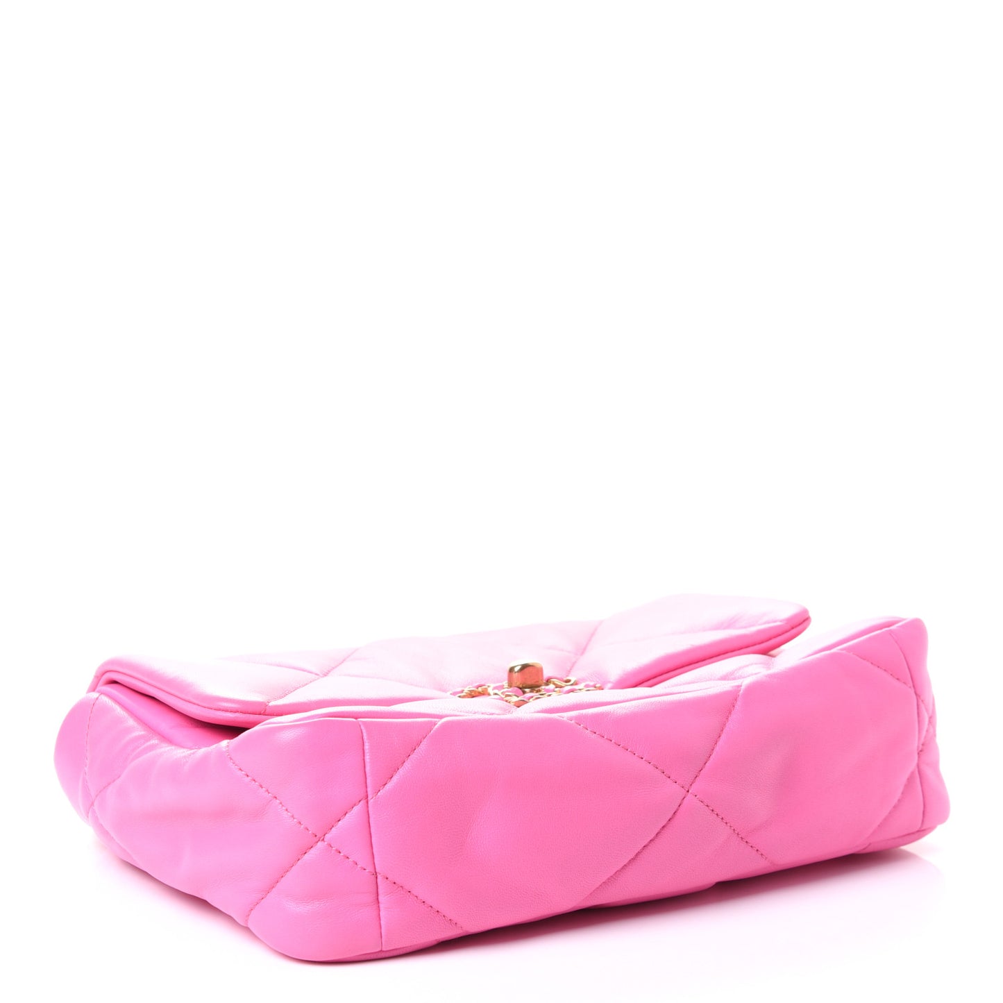 Lambskin Quilted Medium Chanel 19 Flap Neon Pink