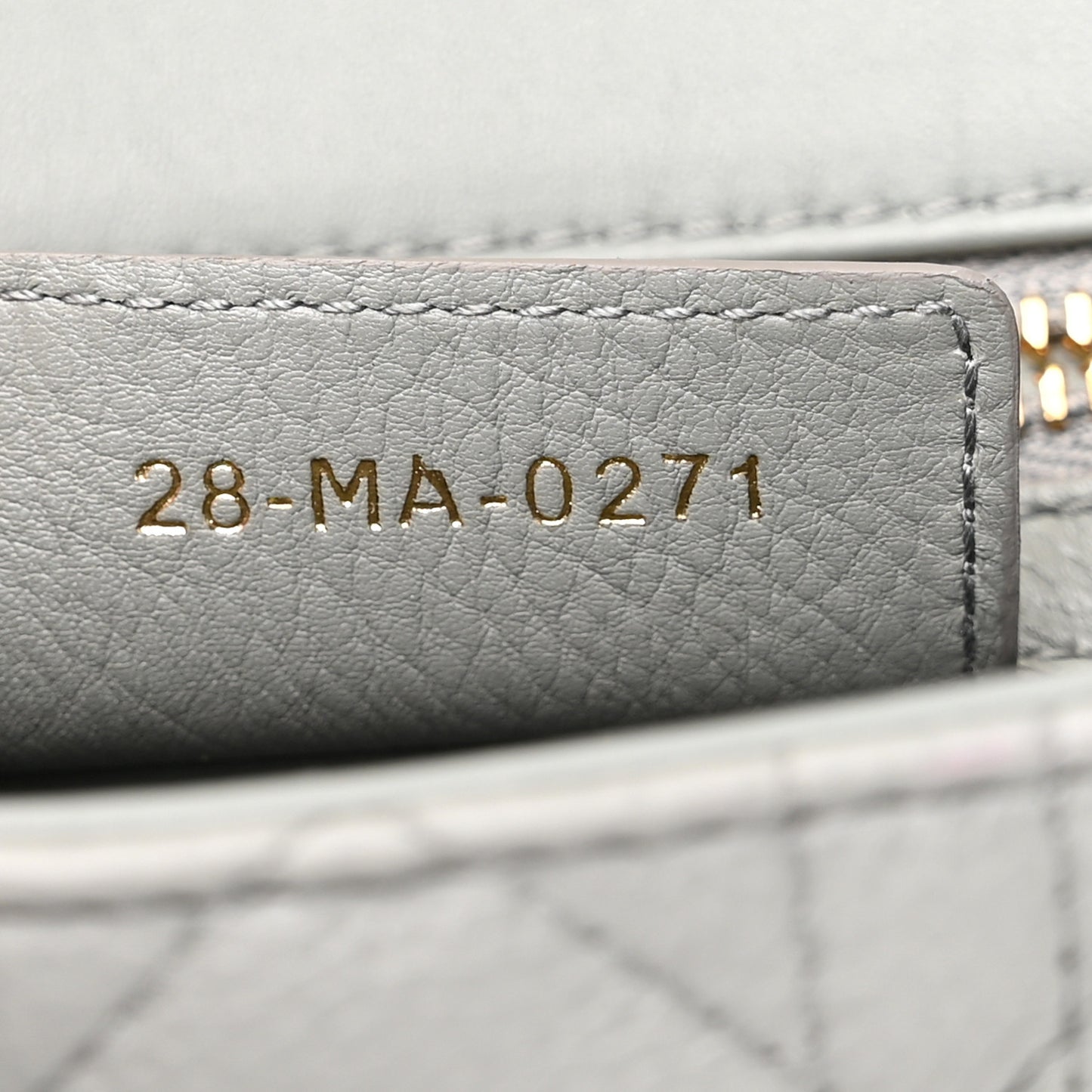 Calfskin Cannage Small Caro Bag Grey