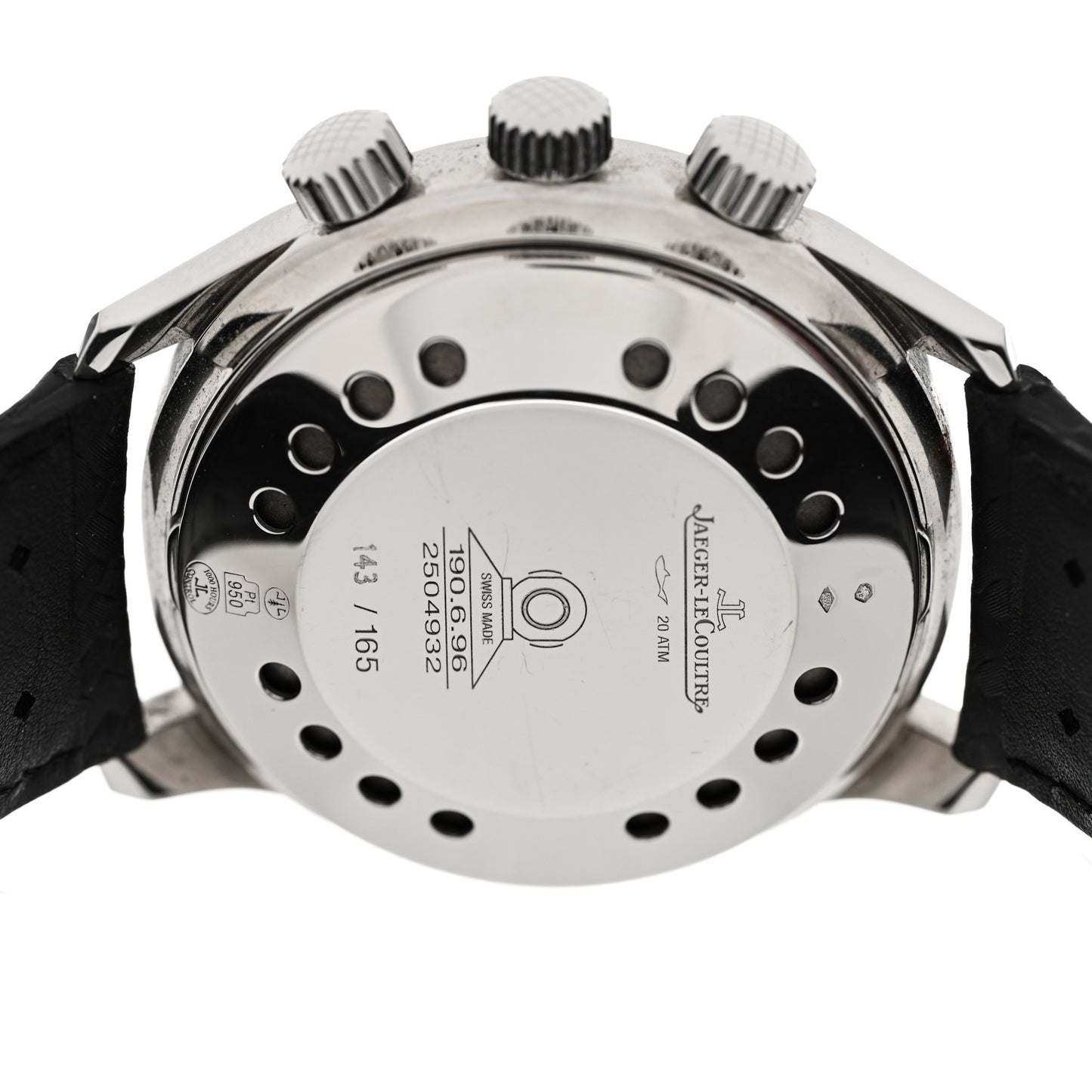 Platinum Calfskin 42mm Tribute To Polaris Automatic Watch Black 190.6.96