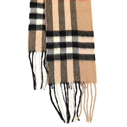 Burberry Cashmere Giant Check Fringe Scarf Camel 3 of 5