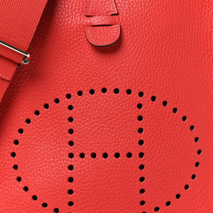Hermes Taurillon Clemence Evelyne III PM Rouge Pivoine 8 of 10