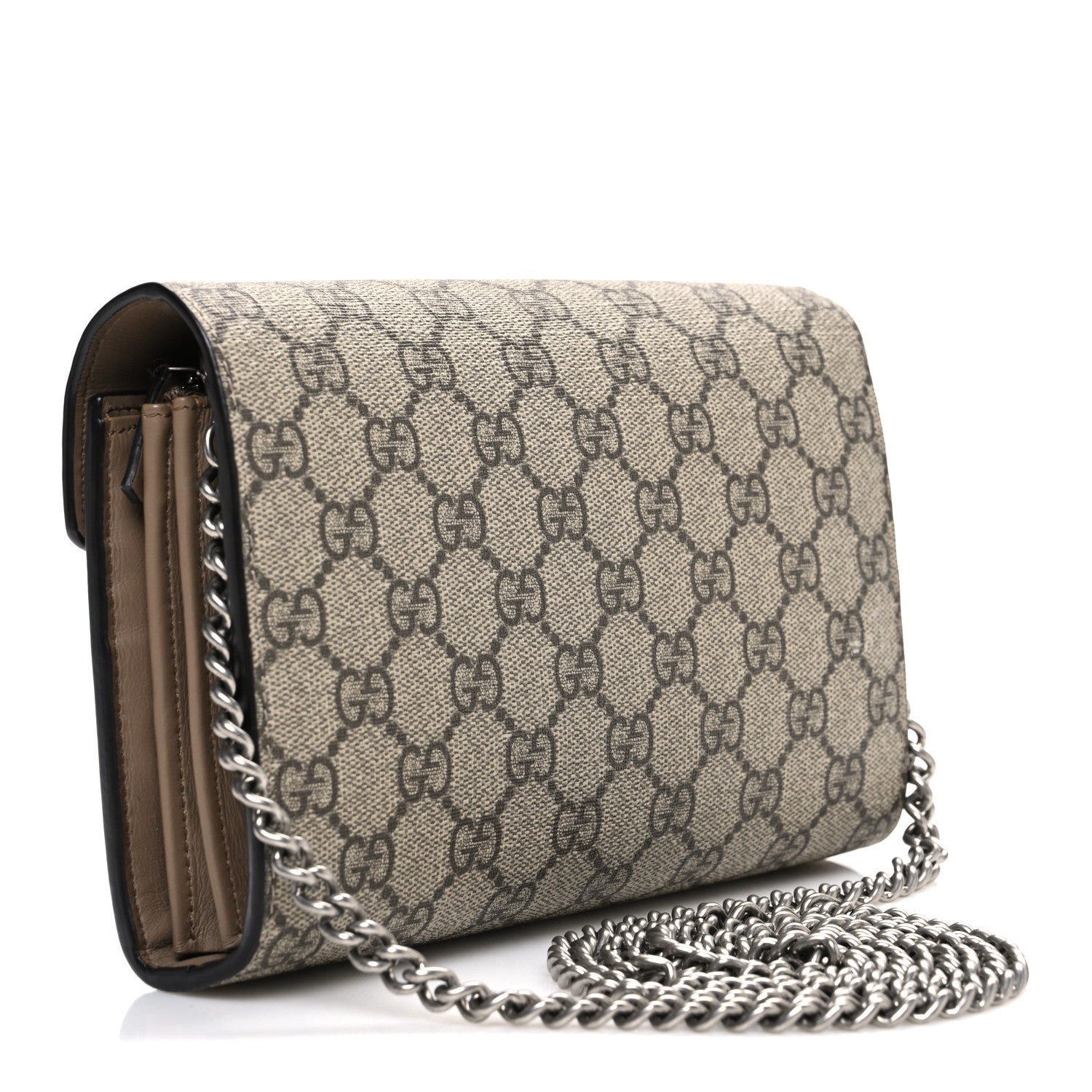 Gucci GG Supreme Monogram Mini Dionysus Chain Wallet Beige Taupe 2 of 9