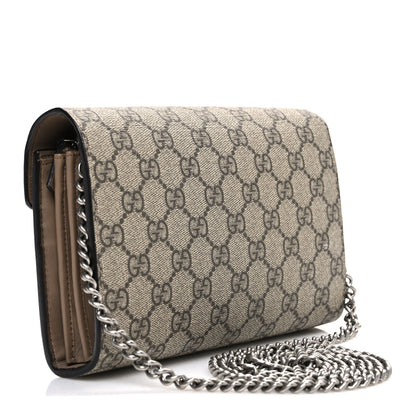 Gucci GG Supreme Monogram Mini Dionysus Chain Wallet Beige Taupe 2 of 9