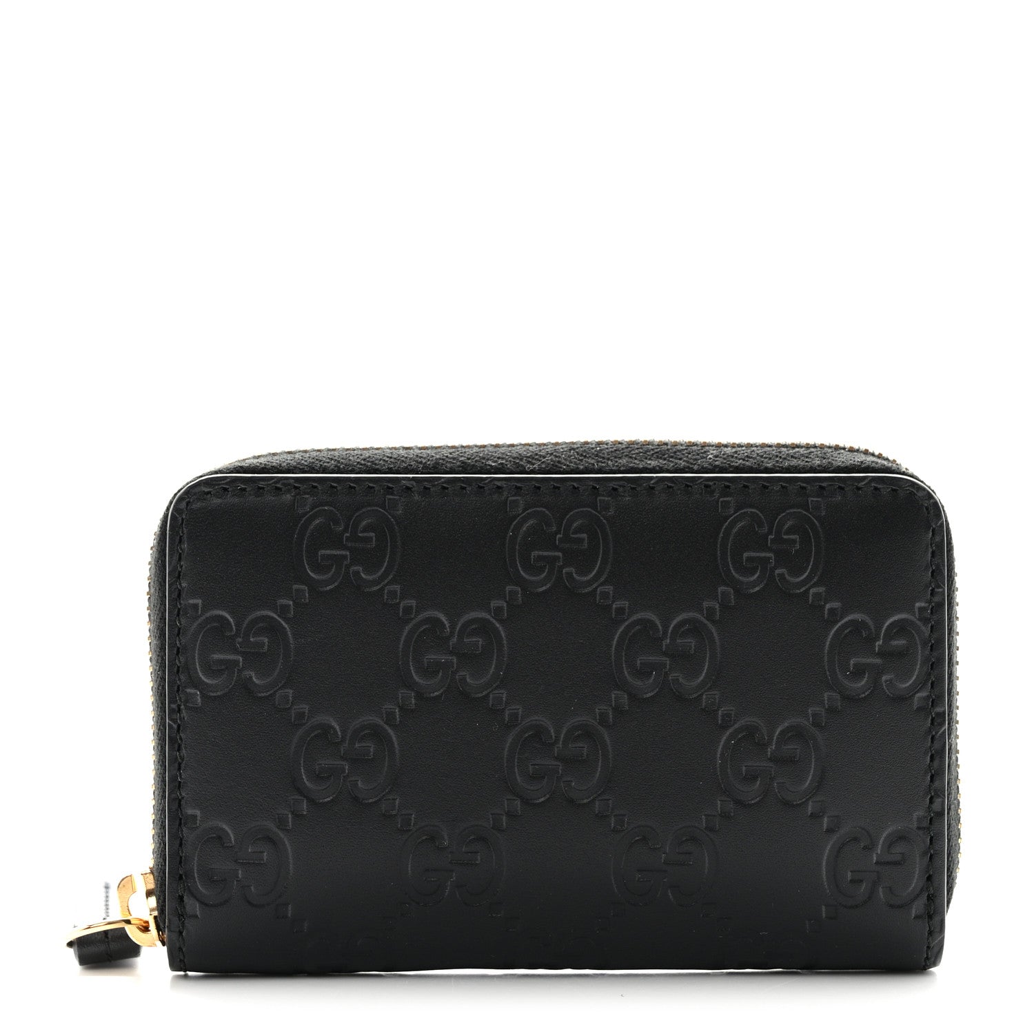 Gucci Guccissima Zip Around Card Case Black 1 of 7
