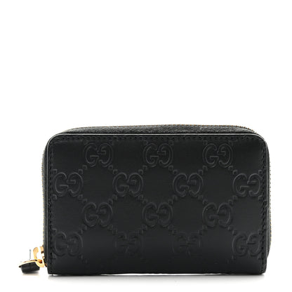 Gucci Guccissima Zip Around Card Case Black 1 of 7
