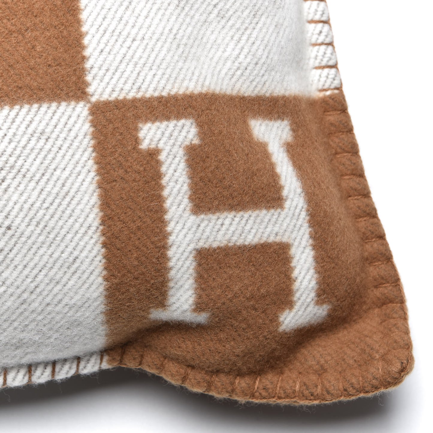Wool Cashmere Avalon Pillow PM Ecru Camel