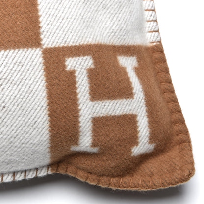 Hermes Wool Cashmere Avalon Pillow PM Ecru Camel 3 of 5