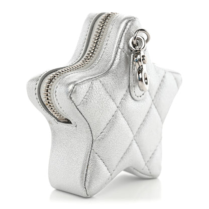 Chanel Metallic Lambskin Walk Of Fame Star Clip On Coin Purse Silver 3 of 7