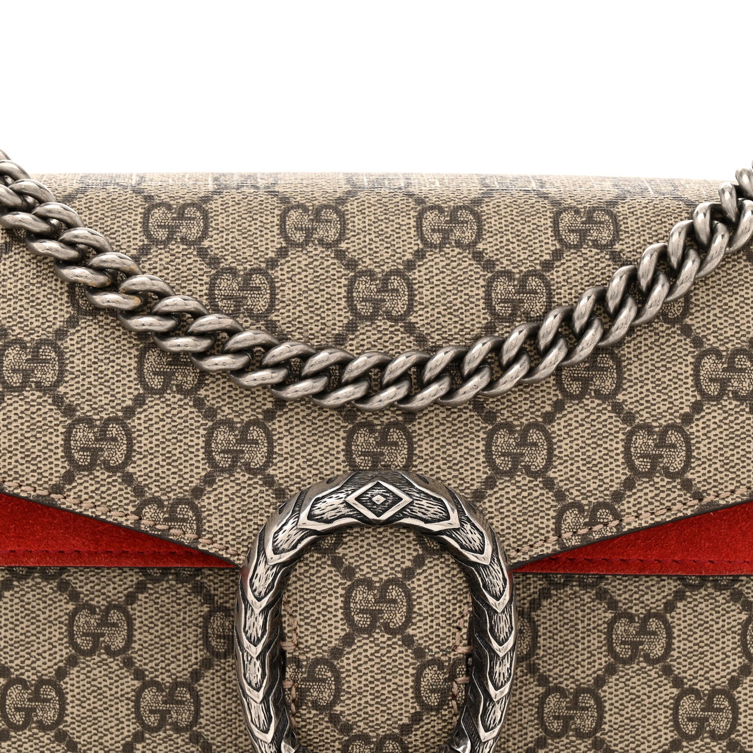 Gucci GG Supreme Monogram Small Dionysus Shoulder Bag Red 9 of 15