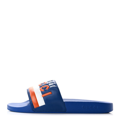 Gucci Nappa Original Gucci Mens Slide Sandals 11 Rio Blue 1 of 8