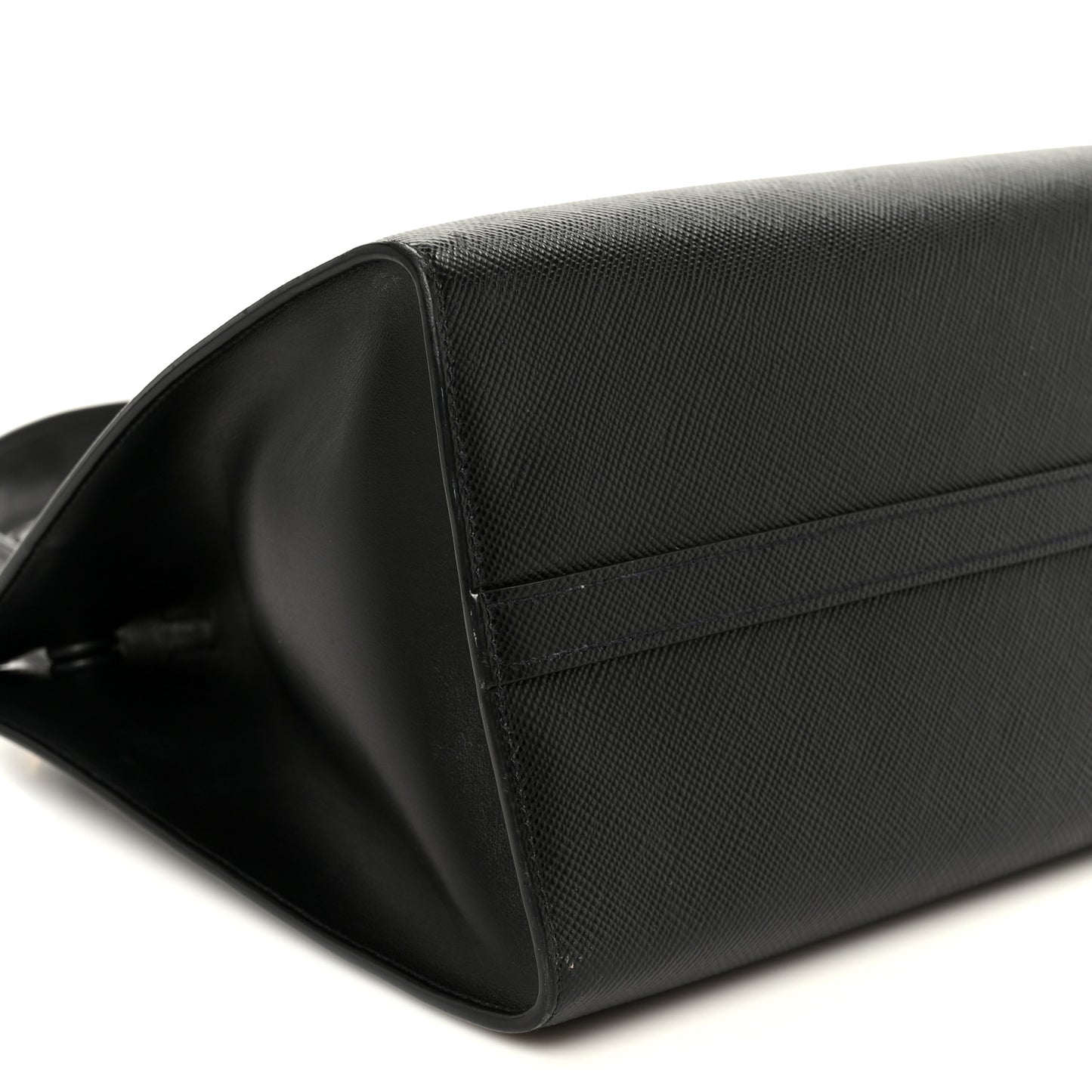 Saffiano Cuir Calfskin Medium Monochrome Top Handle Tote Black