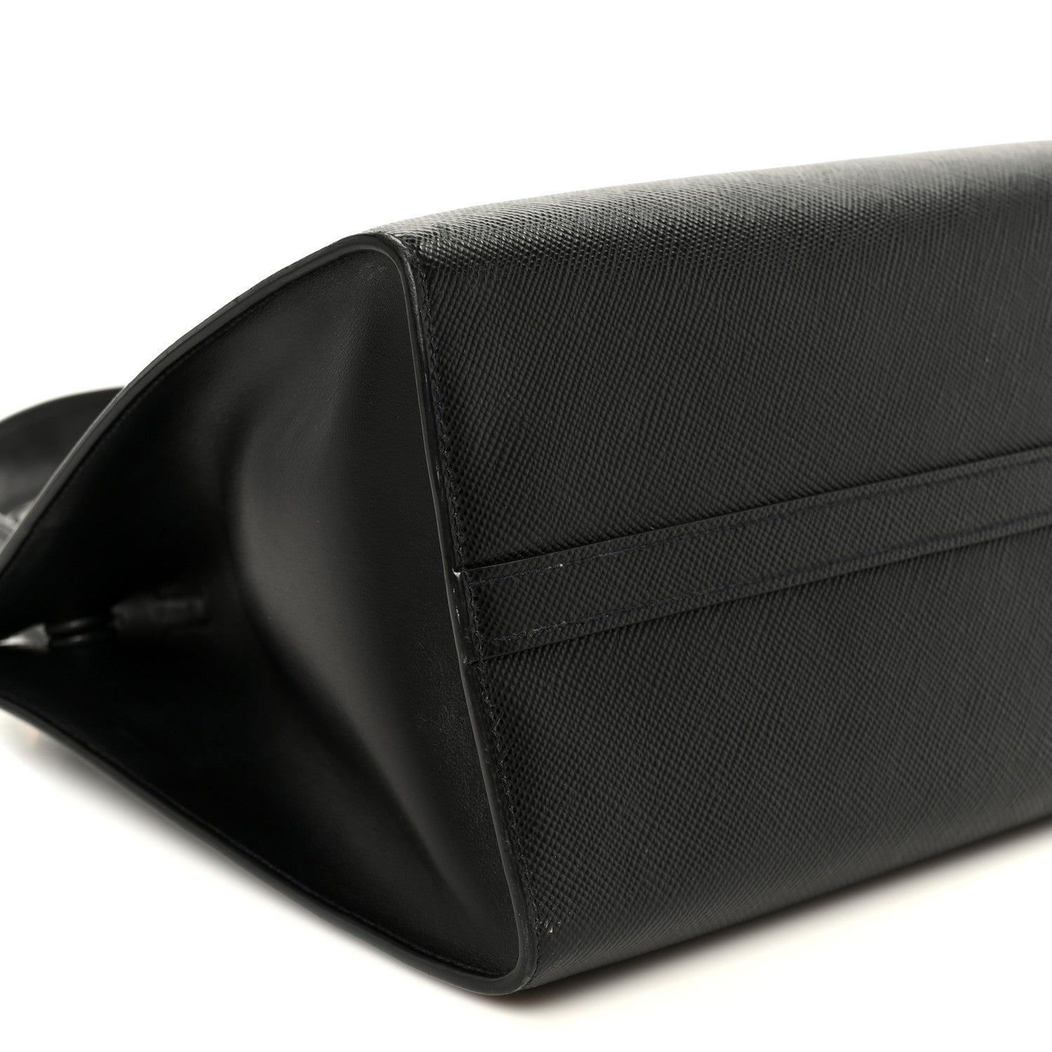 Prada Saffiano Cuir Calfskin Medium Monochrome Top Handle Tote Black 9 of 11