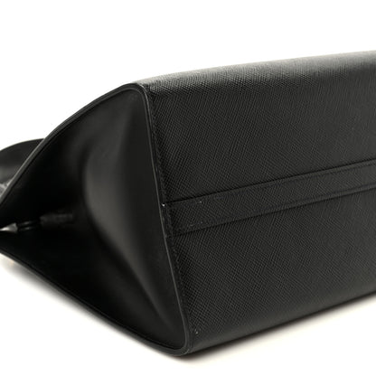 Prada Saffiano Cuir Calfskin Medium Monochrome Top Handle Tote Black 9 of 11