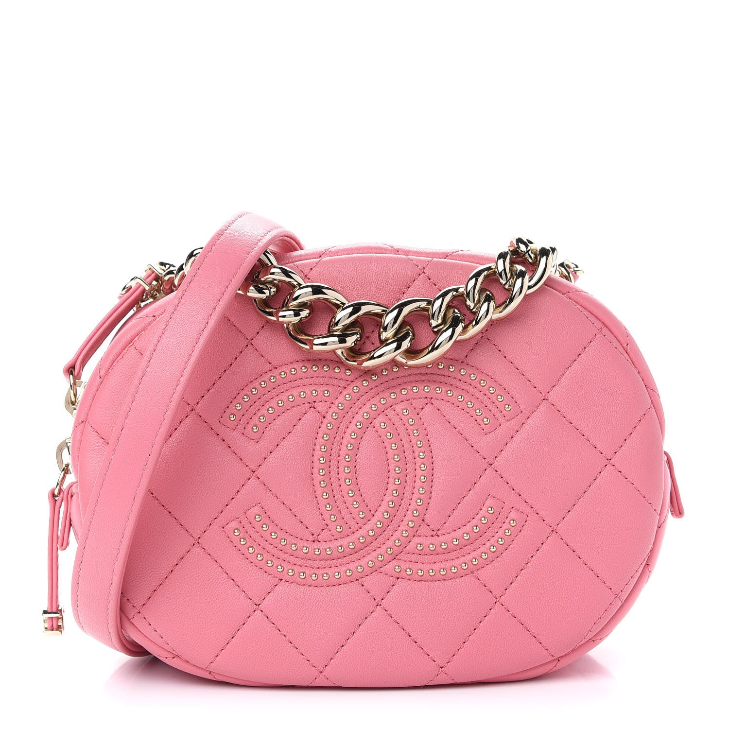 Chanel Lambskin Quilted Studded Camera Case Pink 1 of 9